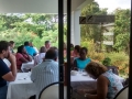 Workshop's participants taking breakfast