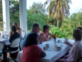 Breakfast at the Trust, view out to the botanic garden