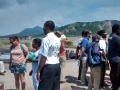 Curious participants looking around